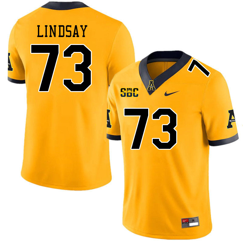 Men #73 Jaden Lindsay Appalachian State Mountaineers College Football Jerseys Stitched Sale-Gold - Click Image to Close